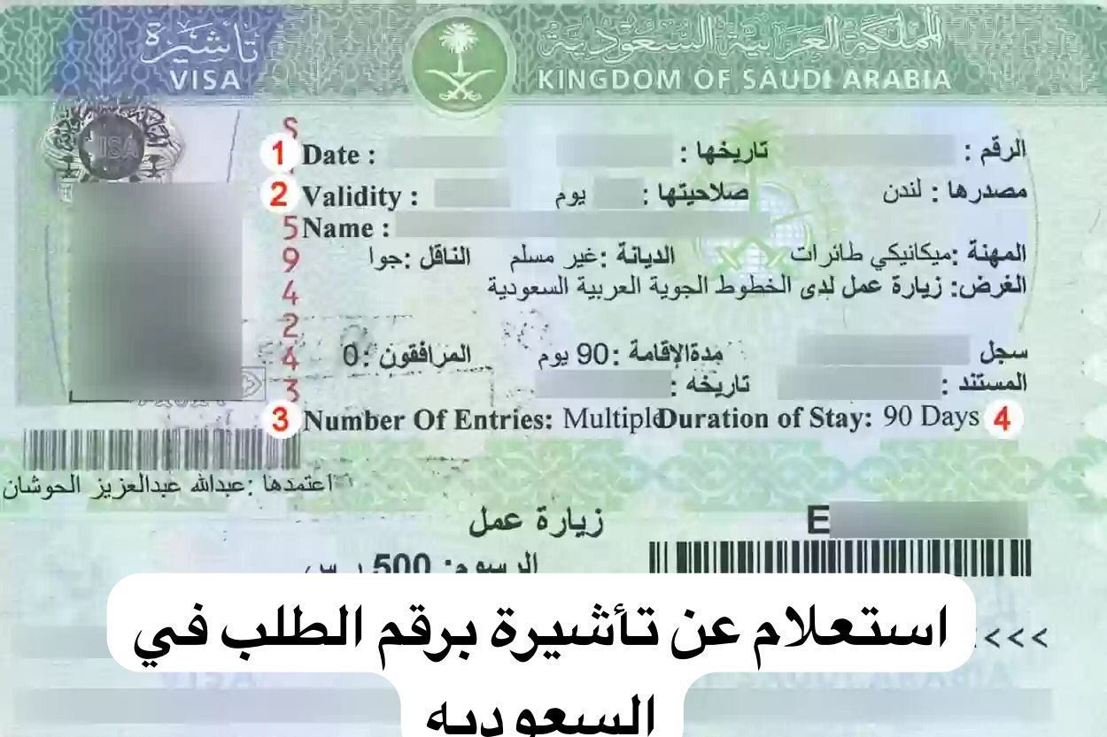 استعلام عن تأشيرة برقم الطلب 