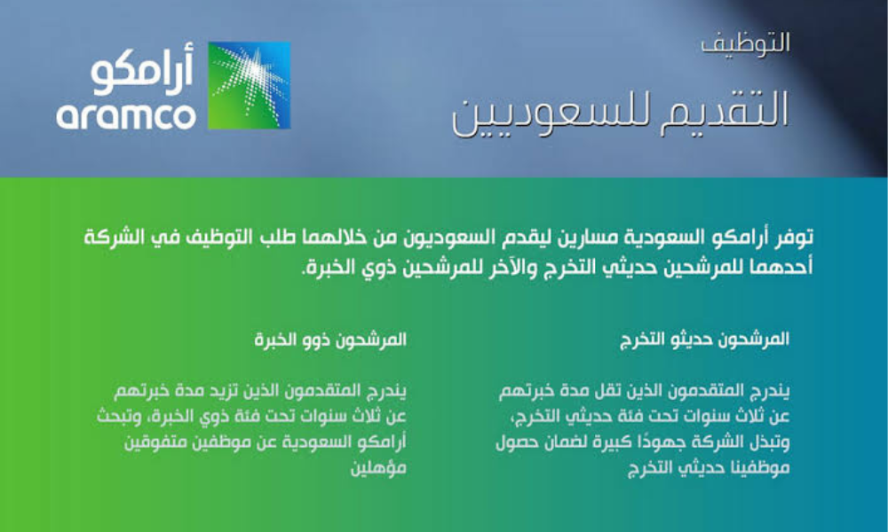 أرامكو توظيف حديثي التخرج