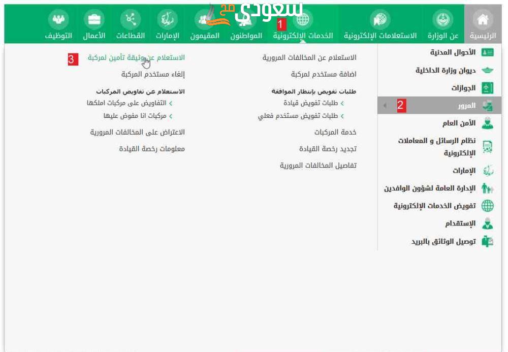 كيفية الاستعلام عن تأمين المركبات عبر أبشر 1445