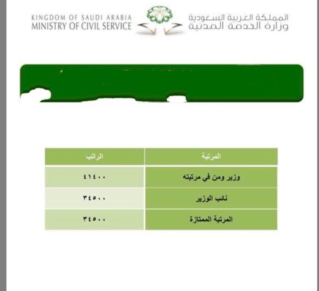 سلم رواتب الوزراء
