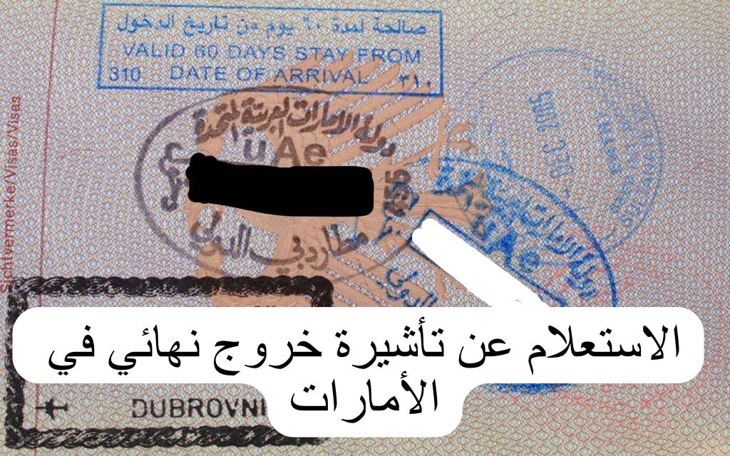 الاستعلام عن تأشيرة خروج نهائي