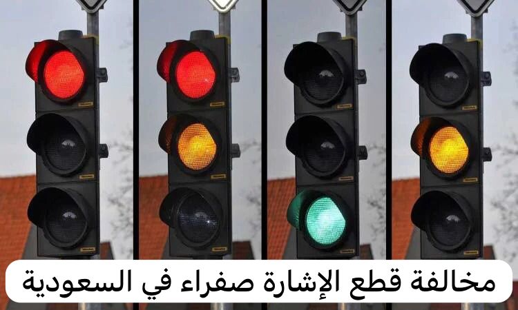 مخالفة قطع الإشارة صفراء في السعودية