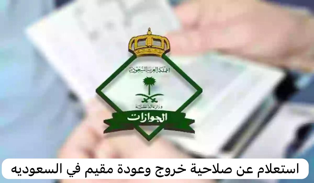 استعلام عن صلاحية خروج وعودة مقيم